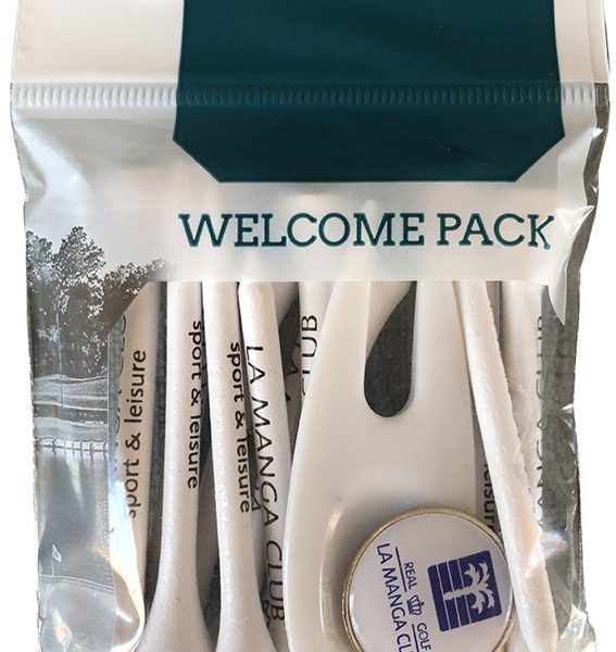 welcome pack para torneos de golf
